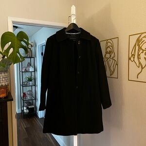 Banana Republic Elegant Black Wool Trench Coat